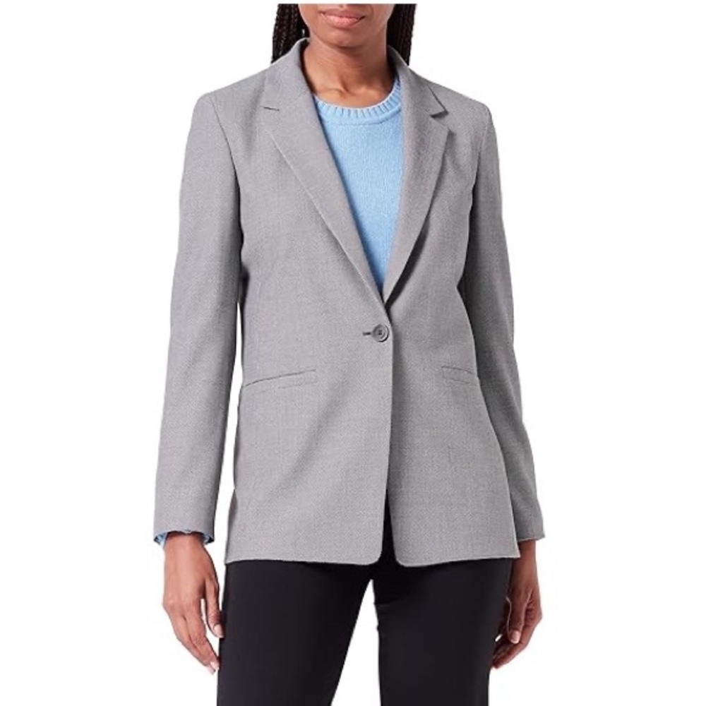 HUGO Gray Agada Blazer Jacket Relaxed Fit Size 4